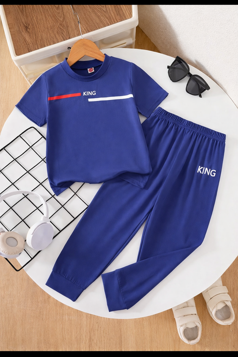 Blue Classic Blue Tracksuit For Boys