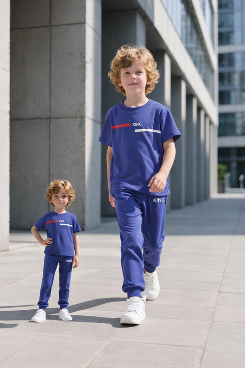 Blue Classic Blue Tracksuit For Boys
