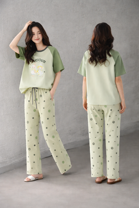 Olive green Carious Printed Night uit
