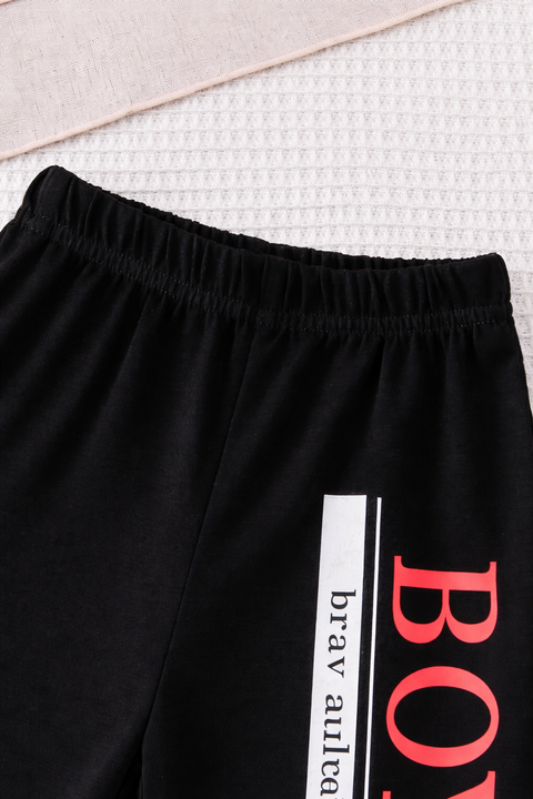 Boys Black & Red “BOYS” Graphic Suit