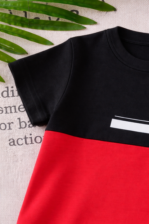 Boys Black & Red “BOYS” Graphic Suit