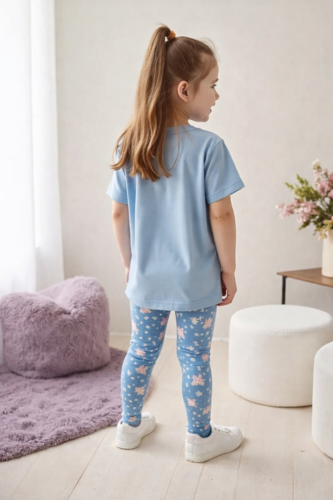 Blue Living In The Sun Shine Printed Kids Suit