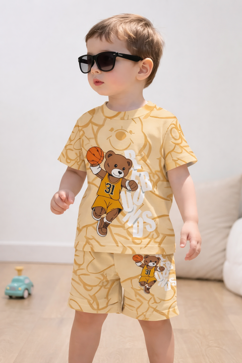 Boys Summer Bear Basketball Kids Suit