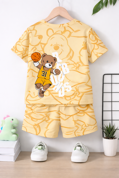 Boys Summer Bear Basketball Kids Suit