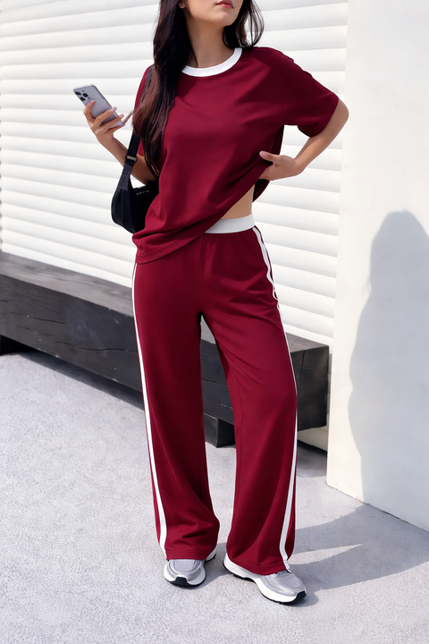 Maroon Women’s Soft Lounge Wear Suit