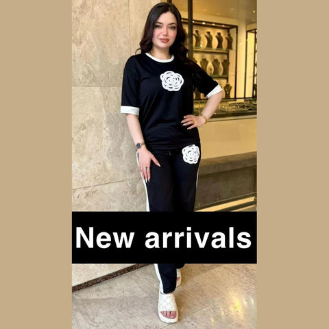 Black New Tracksuit Casual Wear For Her