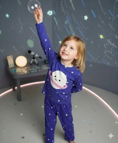 Blue Planet and Stars Printed Kids Suit