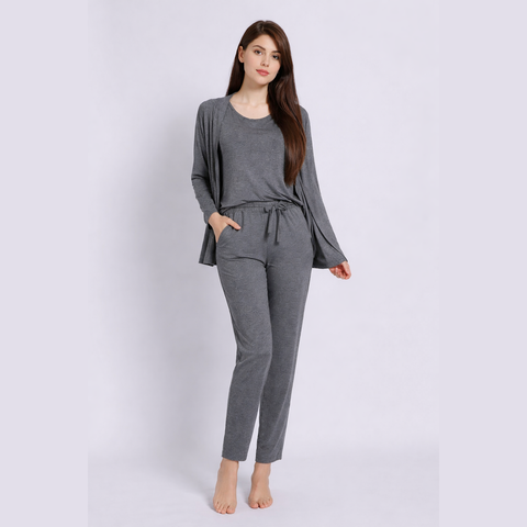 Hezel Grey 3 Piece Night suit