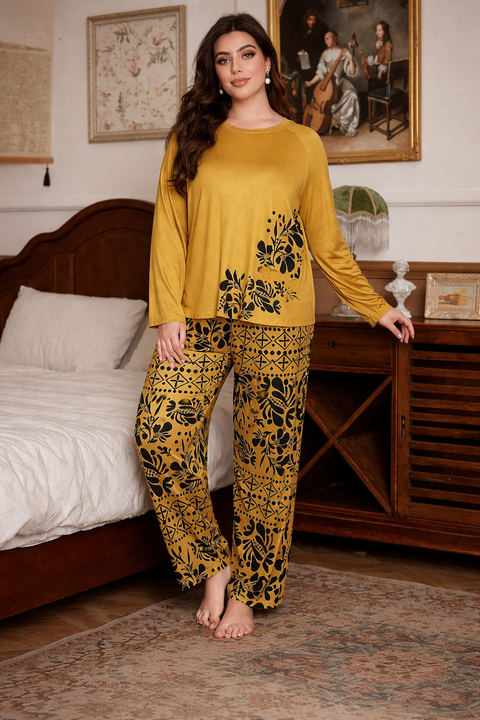 Floral Print Full Sleeves with floral Printed pajama Night Suit