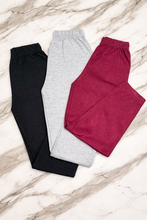 Pack Of 3 Summer Plain Trouser For Kids