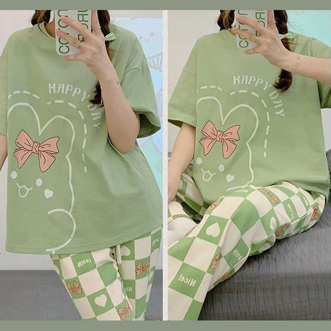 Happy Day Printed Half Sleeves Night Suit The Ultimate Dream Wear Sleep Suit