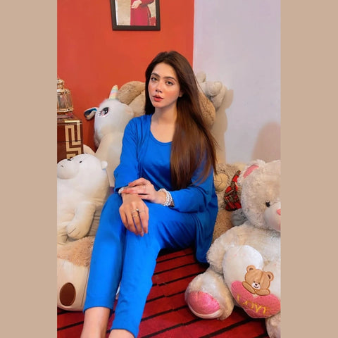 Royal Blue 3 Piece Night suit