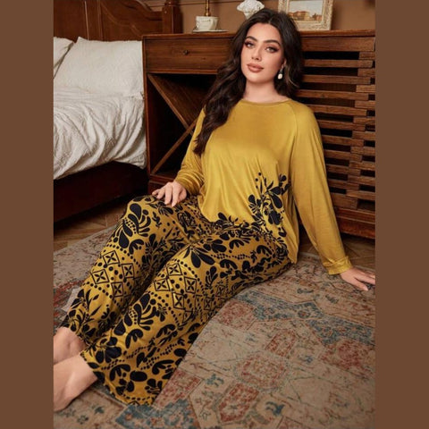 Floral Print Full Sleeves with floral Printed pajama Night Suit