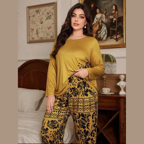 Floral Print Full Sleeves with floral Printed pajama Night Suit