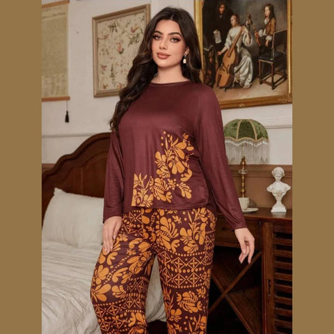 Floral Print Full Sleeves with floral Printed pajama Night Suit
