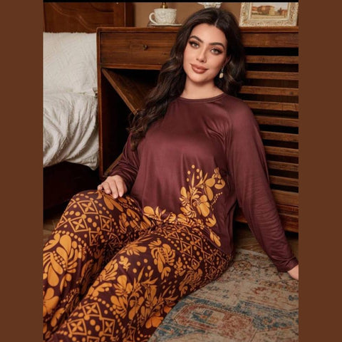 Floral Print Full Sleeves with floral Printed pajama Night Suit