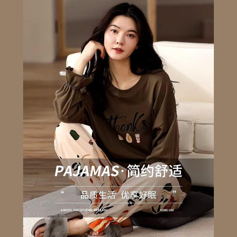 Brown Thanks Frill Sleeves Full Sleeves with Printed Trouser