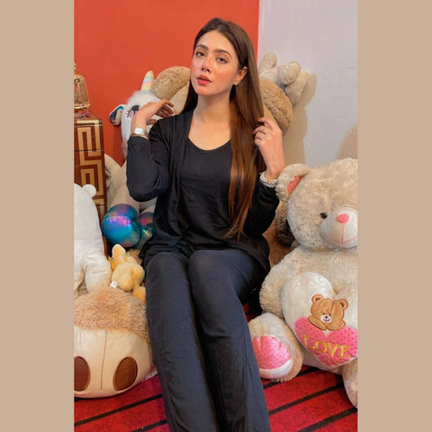 Black 3 Piece Night suit