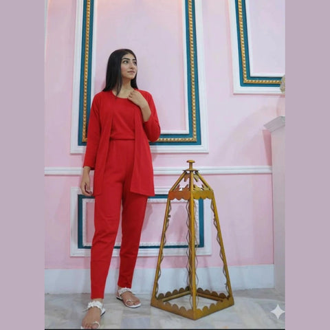 Red 3 Piece Night suit