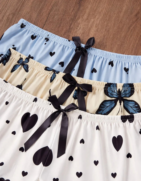Pack of 3 Butterflies And Hearts Printed Plazo For Her