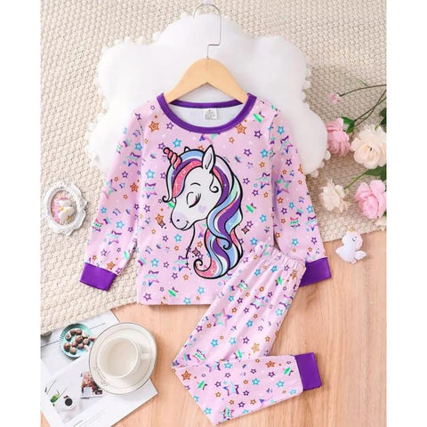 Purple stars Unicorn Printed Kids Suit