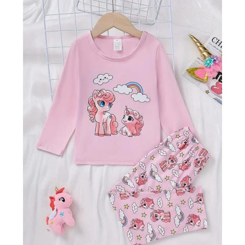 Pink Unicorn Rainbow Printed Kids Suit