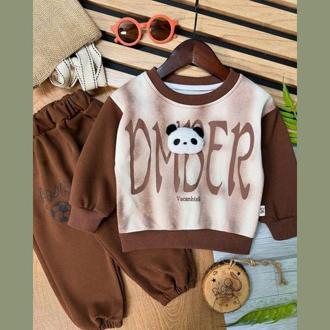 Brown Mini Panda Kids Track Suit