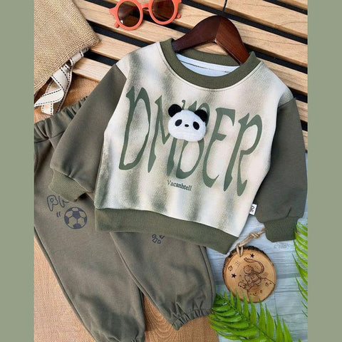 Green Mini Panda Kids Track Suit