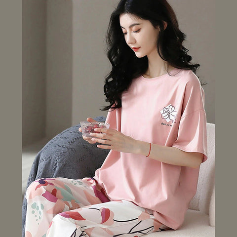Pink Printed Half Sleeves Night Suit The Ultimate Dream Wear Sleep Suit